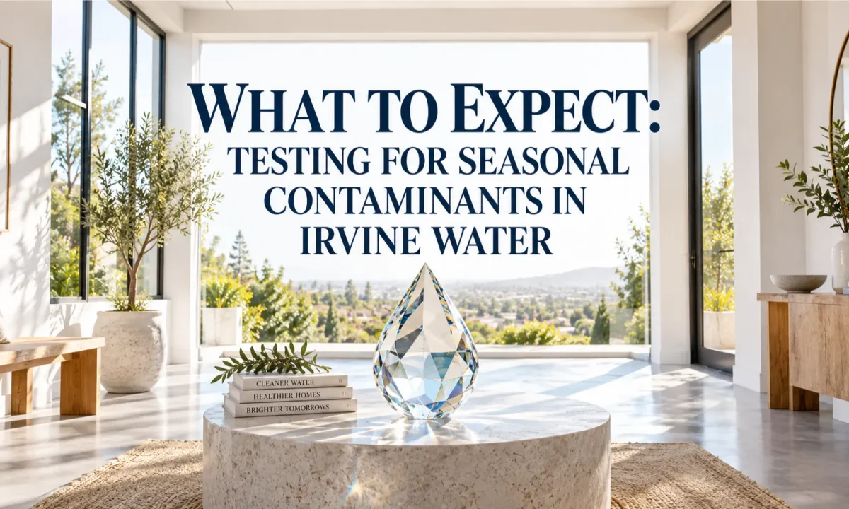 Editorial hero banner showing an architectural sunroom, representing an professional and educational free water quality test in Irvine for seasonal changes.