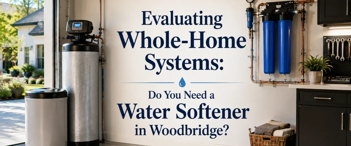 Whole-Home Systems showing a water softener and whole-home filtration system in a Woodbridge Irvine home.