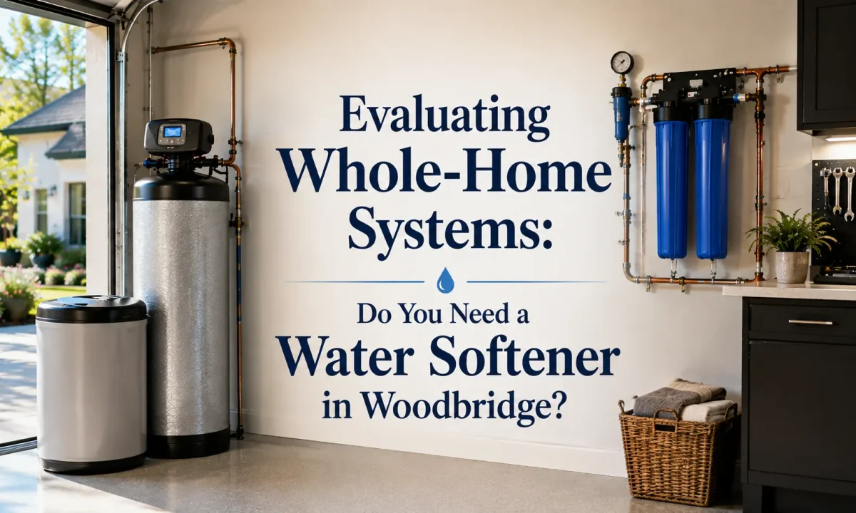 Whole-Home Systems showing a water softener and whole-home filtration system in a Woodbridge Irvine home.