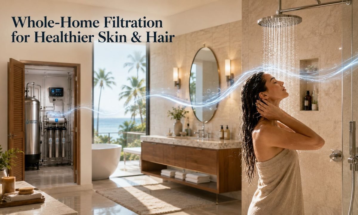 Whole-home filtration for skin and hair in an Irvine home